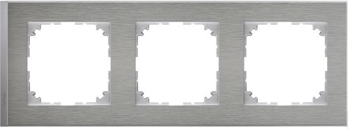 Рамка универсальная Schneider Electric Merten M-Pure Decor 3-м. нержавеющая сталь/алюминий картинка