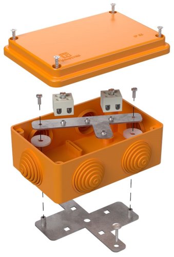 Коробка огнестойкая Промрукав 120x80x50мм под винт 4x10мм IP55 оранжевый