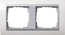 Рамка универсальная Gira Event Clear 2-м. белый матовый/алюминий картинка