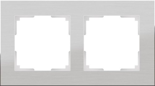 Рамка универсальная Werkel Aluminium 2-м. металл алюминий картинка фото 2