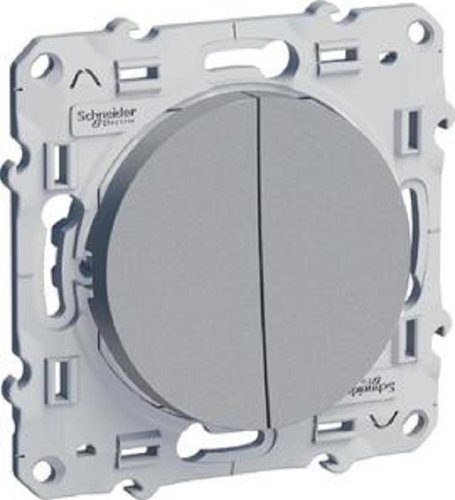 Выключатель без рамки Schneider Electric Odace 2-кл. алюминий картинка фото 2