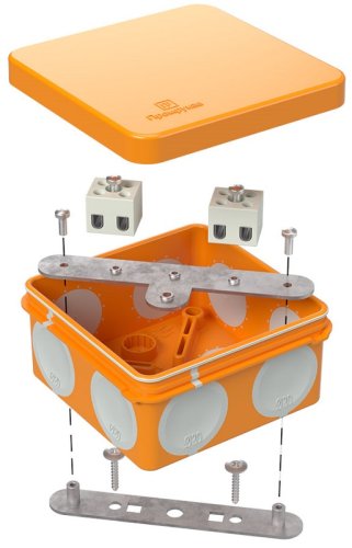 Коробка огнестойкая Промрукав 80x80x40мм 4x6мм под пистолет IP66 оранжевый Коробка огнестойкая Промрукав 80x80x40мм 4x6мм под пистолет IP66 оранжевый