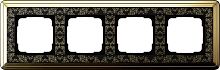 Рамка универсальная Gira ClassiX Art 4-м. латунь/черный картинка