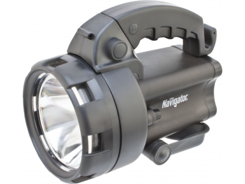 Фонарь ручной/прожектор Navigator NPT-SP09--ACCU-CREE1х3Вт+4LED-4Вт/4Ач Пластик/черный картинка 