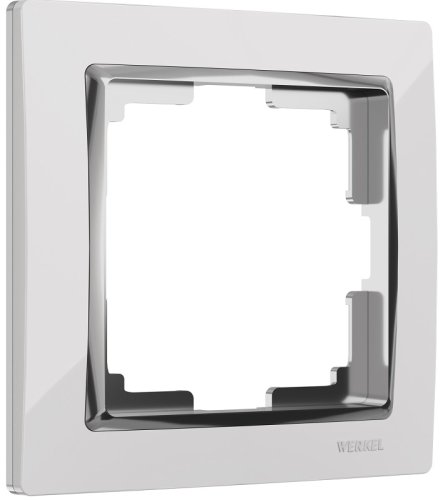 Рамка универсальная Werkel Snabb 1-м. белый/хром фото Рамка универсальная Werkel Snabb 1-м. белый/хром картинка