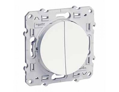 Выключатель без рамки Schneider Electric Odace 2-кл. белый картинка фото 2