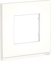 Рамка горизонтальная Schneider Electric Unica Studio Pure 1-м. стекло матовое стекло/белый картинка