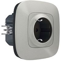 Умная розетка Valena Allure Netatmo 1-м. шторки IP41 16А алюминий