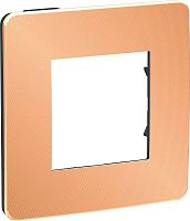 Рамка универсальная Schneider Electric Unica Studio Metal 1-м. медь/антрацит картинка