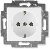 Розетка с заземлением без рамки ABB EPJ Levit 1-м. шторки белый/белый картинка