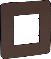 Рамка универсальная Schneider Electric Unica Studio Color 1-м. шоколад/антрацит картинка