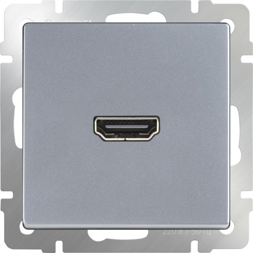 Розетка HDMI без рамки Werkel 1-м. серебряный глянцевый картинка фото 2