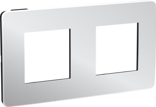 Рамка универсальная Schneider Electric Unica Studio Metal 2-м. хром/антрацит картинка