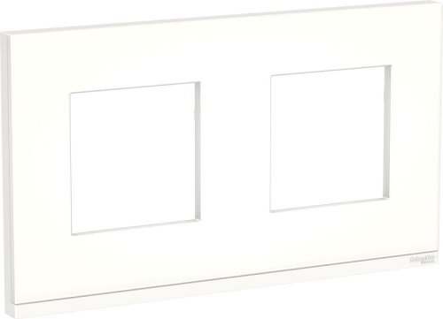 Рамка горизонтальная Schneider Electric Unica Studio Pure 2-м. стекло матовое стекло/белый картинка