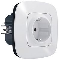 Умная розетка Valena Allure Netatmo 1-м. шторки IP41 16А белый