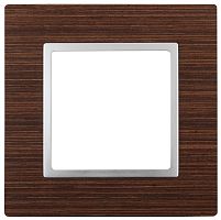 Рамка универсальная Эра Elegance 1-м. дерево венге/алюминий картинка