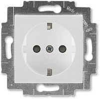 Розетка с заземлением без рамки ABB EPJ Levit 1-м. шторки серый/белый картинка