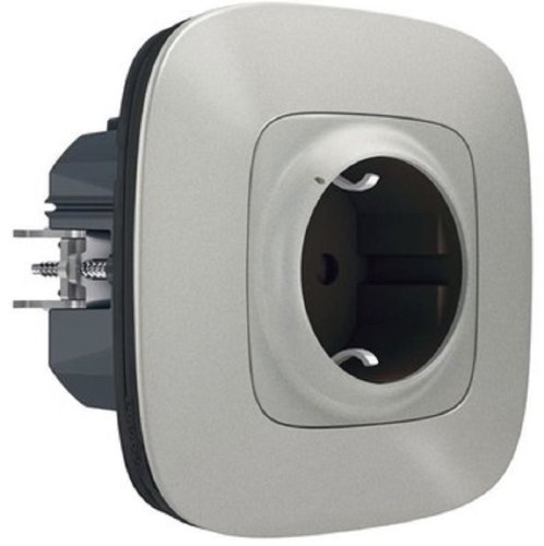 Умная розетка Valena Allure Netatmo 1-м. шторки IP41 16А алюминий