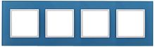 Рамка универсальная Эра Elegance 4-м. стекло голубое/белый картинка