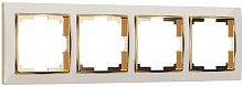 Рамка универсальная Werkel Snabb 4-м. слоновая кость/золото картинка