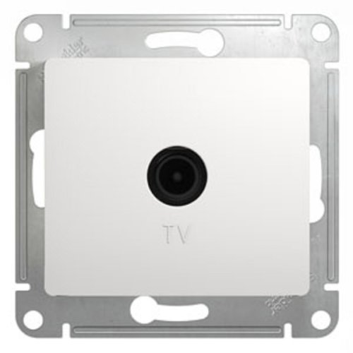Розетка TV Проходная без рамки Systeme Electric Glossa 1-м. белый картинка фото 2