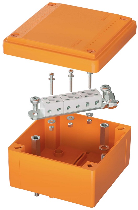 Коробка огнестойкая DKC Vulcan 100x100x50мм 6x4мм без сальников IP56 оранжевый