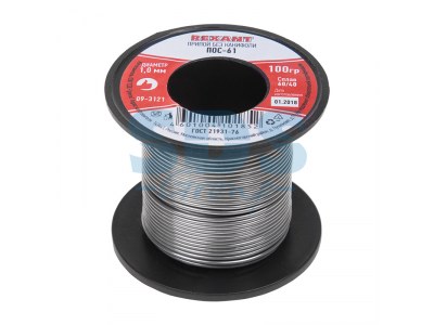 Припой без канифоли Rexant ПОС-61 (Ø1,0 мм, 100 г) фото фото 3 Припой без канифоли Rexant ПОС-61 (Ø1,0 мм, 100 г) картинка фото 3