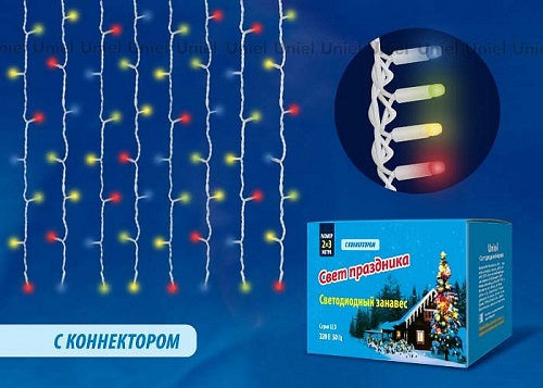 Гирлянда светодиодная "Занавес" Uniel C2030-240/DTA Многоцветная (RGB) IP20 с контроллером 2х3м фото фото 2 Гирлянда светодиодная "Занавес" Uniel C2030-240/DTA Многоцветная (RGB) IP20 с контроллером 2х3м картинка фото 2