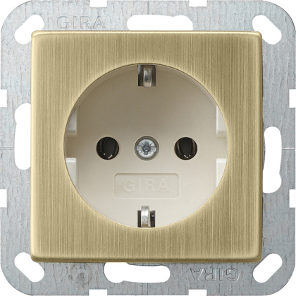 Розетка с заземлением без рамки Gira ClassiX 1-м. 16А бронза/кремовый фото Розетка с заземлением без рамки Gira ClassiX 1-м. 16А бронза/кремовый картинка