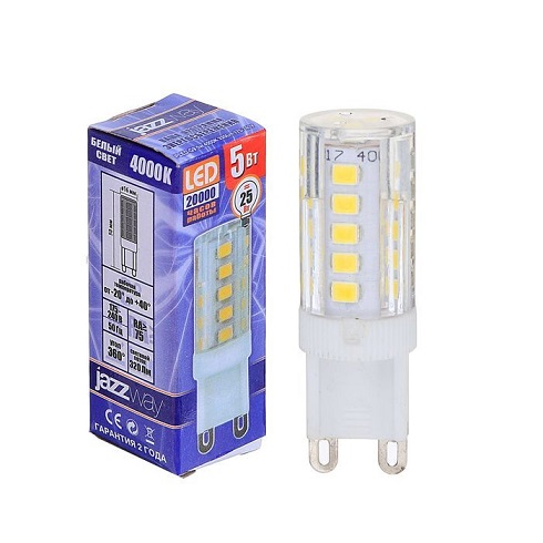 Лампа светодиодная JazzWay PLED-JC Капсула G9 220В 5Вт 320Лм 4000К 16х50мм фото фото 2 Лампа светодиодная JazzWay PLED-JC Капсула G9 220В 5Вт 320Лм 4000К 16х50мм картинка фото 2
