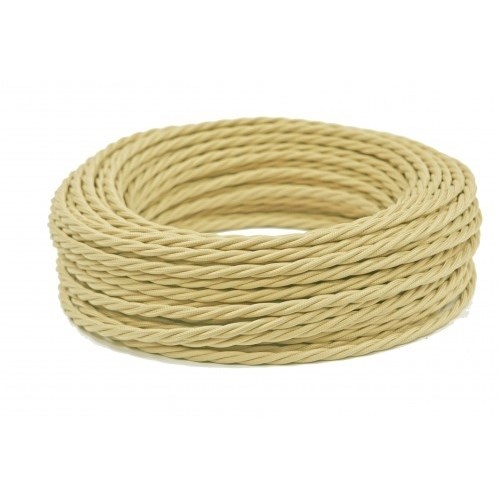 Ретро провод витой Bironi 2х1,5мм песочное золото матовый (50м) фото фото 2 Ретро провод витой Bironi 2х1,5мм песочное золото матовый (50м) картинка фото 2