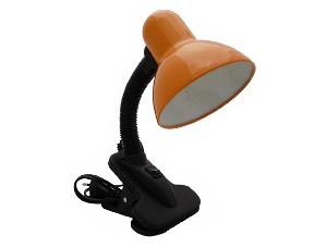 Светильник настольный Uniel ЛОН TLI-202 220В E27 60Вт Оранжевый/прищепка фото Светильник настольный Uniel ЛОН TLI-202 220В E27 60Вт Оранжевый/прищепка картинка