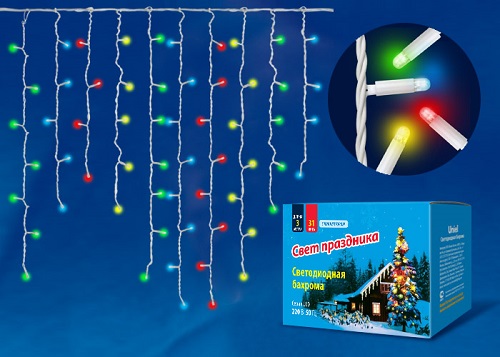 Гирлянда светодиодная "Бахрома" Uniel B3010-200/TWK Многоцветная (RGB) IP65 LED мерцание 3м фото фото 2 Гирлянда светодиодная "Бахрома" Uniel B3010-200/TWK Многоцветная (RGB) IP65 LED мерцание 3м картинка фото 2