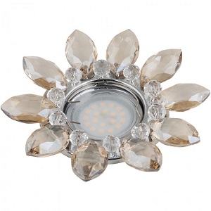 Светильник встраиваемый Fametto/Peonia DLS-P112 GU5.3 CHROME/COGNAC+CLEAR фото Светильник встраиваемый Fametto/Peonia DLS-P112 GU5.3 CHROME/COGNAC+CLEAR картинка