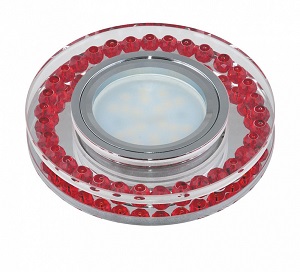 Светильник встраиваемый Fametto/Peonia DLS-P104 GU5.3 CHROME/RED 65мм/35Вт фото Светильник встраиваемый Fametto/Peonia DLS-P104 GU5.3 CHROME/RED 65мм/35Вт картинка