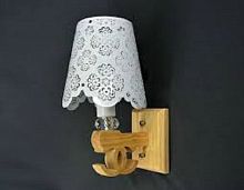 Бра однорожковое Мелодия Света  Е27 Белый/дерево картинка 