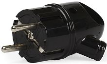 Вилка электрическая с заземлением угловая с кольцом Smartbuy 16А черный картинка 