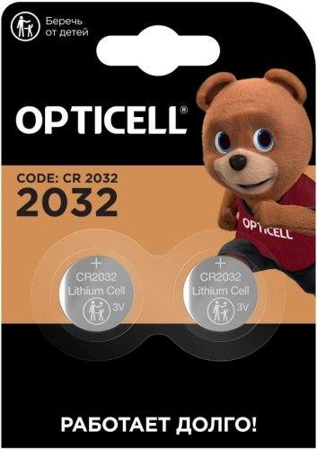 Элемент питания OPTICELL CR 2032 2 шт/упк. цена за упаковку картинка 