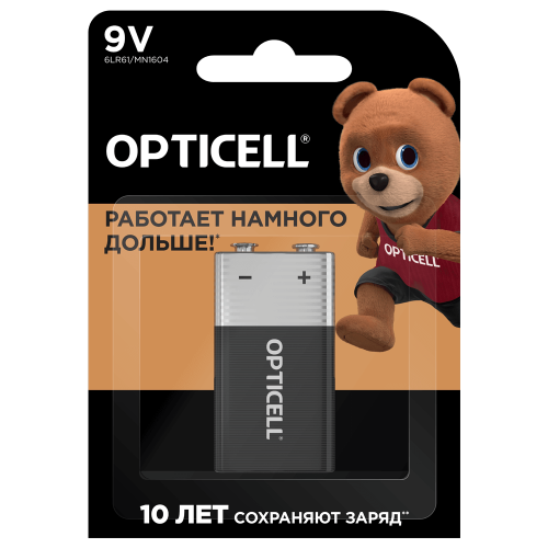 Элемент питания OPTICELL 6LR61 BL1 крона (батарейка) картинка 