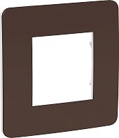 Рамка универсальная Schneider Electric Unica Studio Color 1-м. шоколад/бежевый картинка