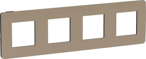 Рамка универсальная Schneider Electric Unica Studio Color 4-м. песочный/антрацит картинка