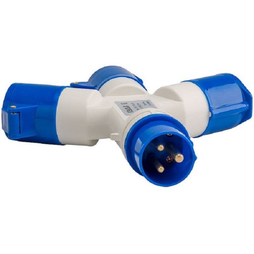 Разветвитель кабельный трехлучевой Кэаз 16А 2P+PE 230В IP44 синий фото фото 2 Разветвитель кабельный трехлучевой Кэаз 16А 2P+PE 230В IP44 синий картинка фото 2