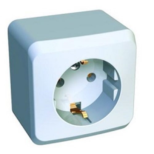 Розетка с заземлением накладная Systeme Electric Этюд 1-м. белый  картинка фото 2