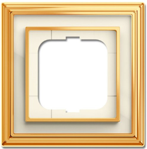 Рамка универсальная ABB Династия 1-м. полированная латунь/стекло белое картинка