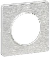 Рамка универсальная Schneider Electric Odace 1-м. металл алюминий мартель/белый картинка