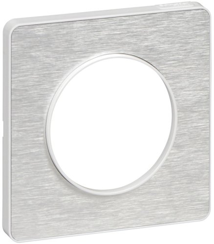 Рамка универсальная Schneider Electric Odace 1-м. металл алюминий мартель/белый фото Рамка универсальная Schneider Electric Odace 1-м. металл алюминий мартель/белый картинка