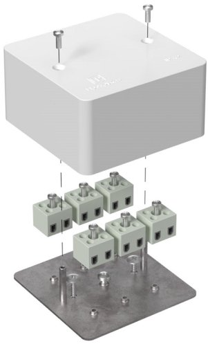 Коробка огнестойкая для кабель-канала Промрукав 85x85x45мм 12x6мм IP40 белый
