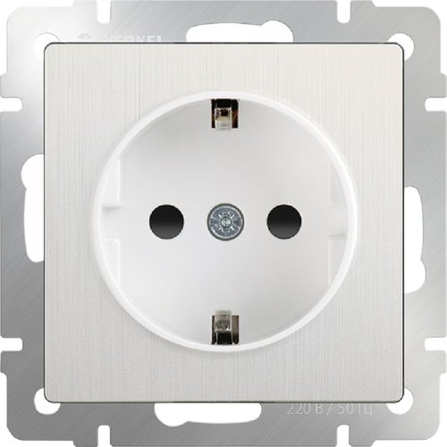 Розетка с заземлением без рамки Werkel 1-м. перламутровый рифленый фото фото 2 Розетка с заземлением без рамки Werkel 1-м. перламутровый рифленый картинка фото 2