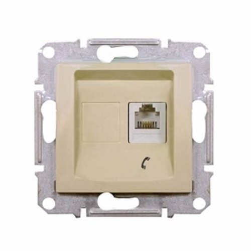 Розетка телефонная без рамки Schneider Electric Sedna 1-м. RJ11 бежевый картинка фото 2