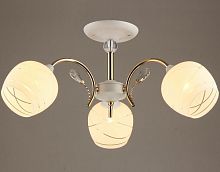 Люстра потолочная трехрожковая Мелодия Света Е27 Белая/золото картинка 